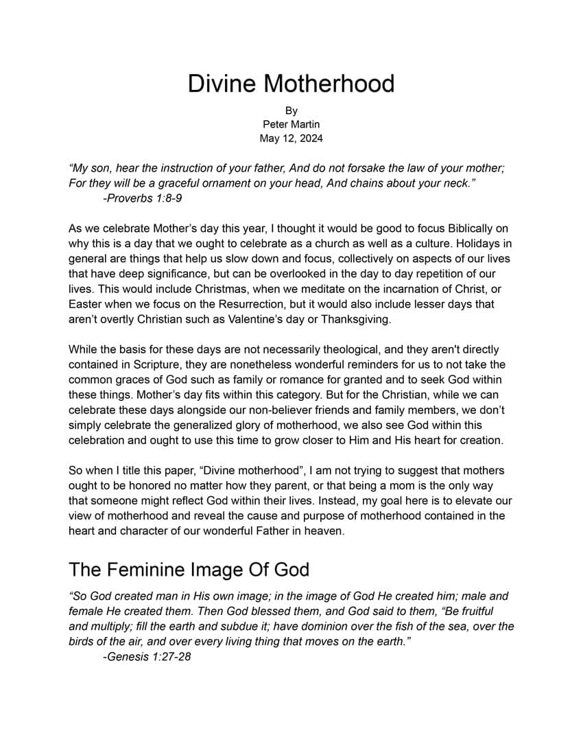 Divine Motherhood